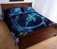 Hawaii Turtle Jellyfish Coral Galaxy Quilt Bed Set - Polynesian Pride