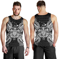Hawaii Turtle Polynesian Men Tank Top Map Black - Polynesian Pride