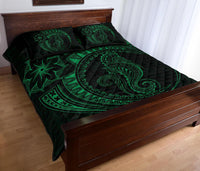 Polynesian Quilt Bed Set - Polynesian Green Seahorse Tattoo - Polynesian Pride