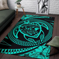 Hawaiian Kanaka Honu Hibiscus Tornado Polynesian Area Rug AH - Polynesian Pride