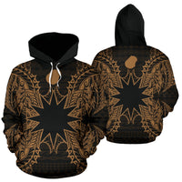 Nauru Polynesian ll Over Hoodie Map Gold Unisex Gold - Polynesian Pride