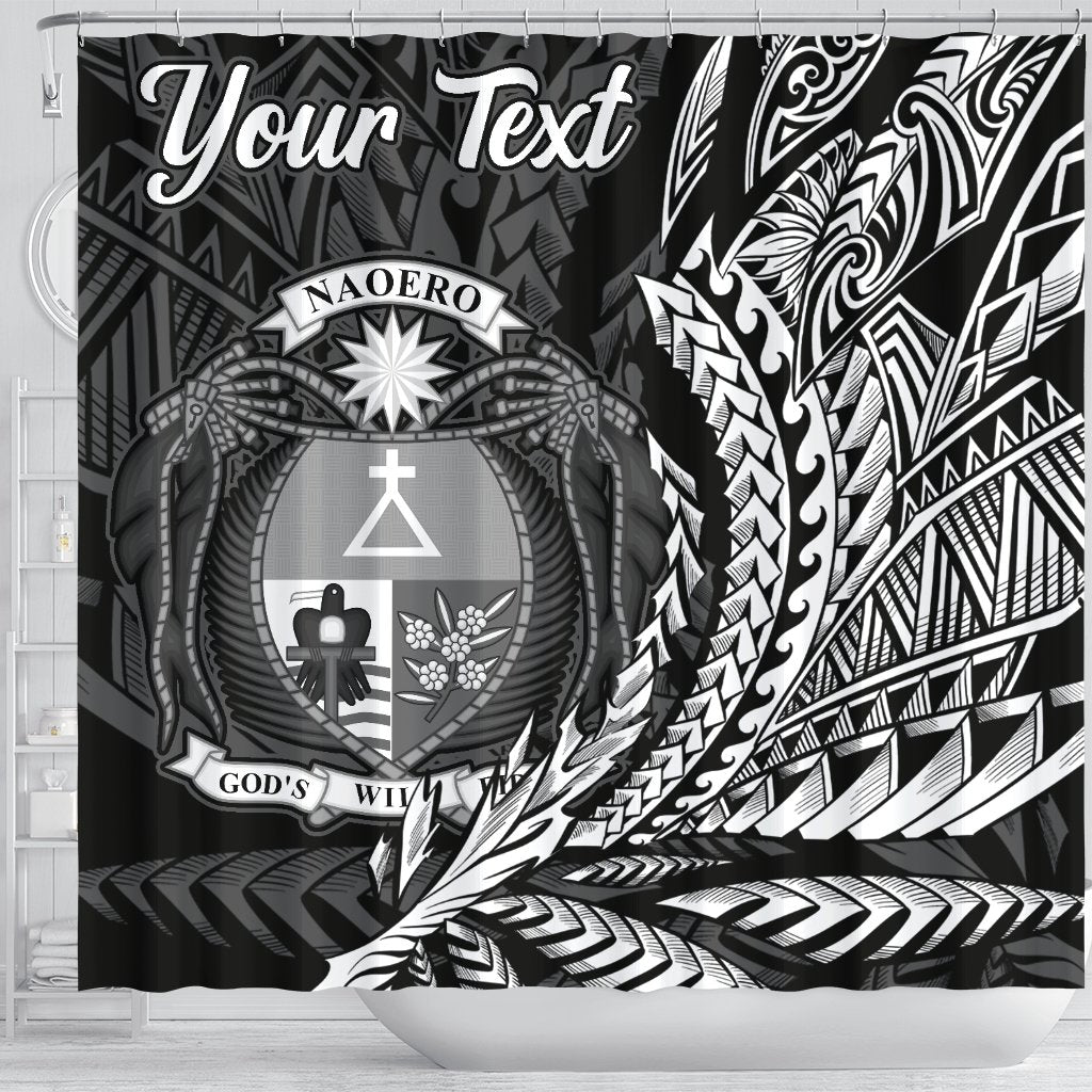 Nauru Shower Curtains - Custom Personalised Wings Style - Polynesian Pride