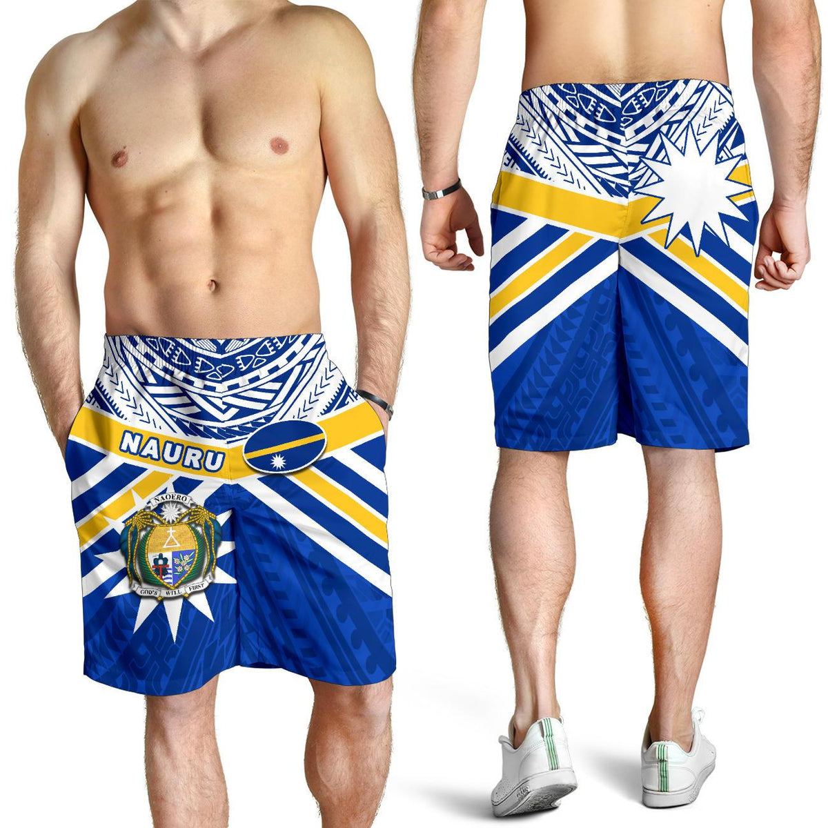 Nauru Rugby Men Shorts Symbol Star Polynesian - Polynesian Pride