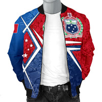 Samoa Men's Bomber Jacket - Samoa Flag with Polynesian Patterns - Polynesian Pride