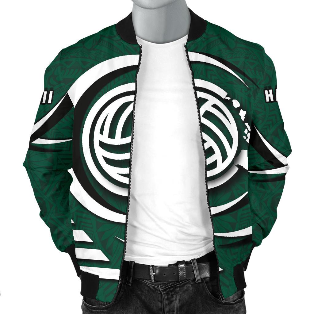 Polynesian Hawaii Men's Bomber Jacket - Volleyball Hawaii Map - Polynesian Pride