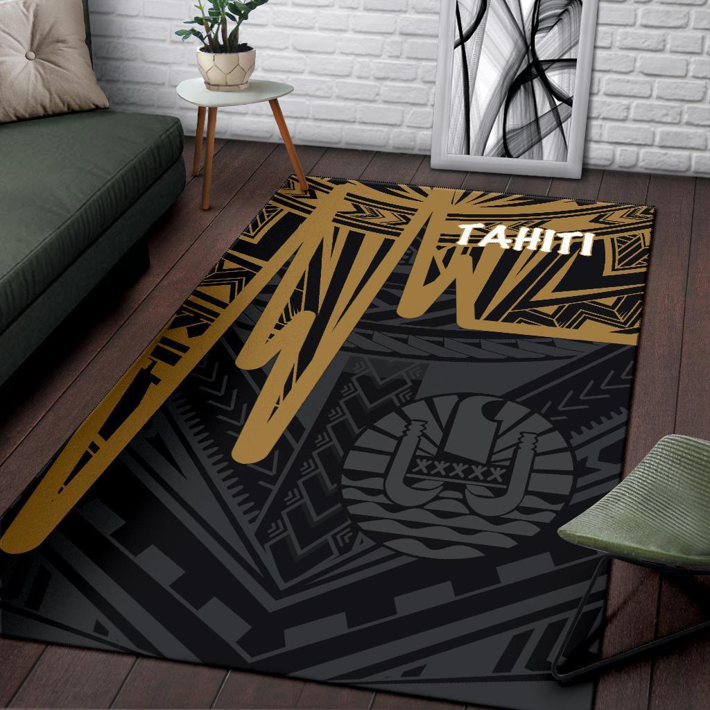 Tahiti Area Rug - Tahiti Seal In Heartbeat Patterns Style (Gold) Gold - Polynesian Pride