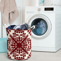 Hawaiian Quilt Tradition Red Laundry Basket AH - Polynesian Pride