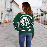 Polynesian Hawaii Women's Off Shoulder Sweater - Volleyball Hawaii Map - Polynesian Pride