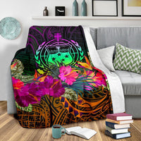 Samoa Premium Blanket - Summer Hibiscus - Polynesian Pride