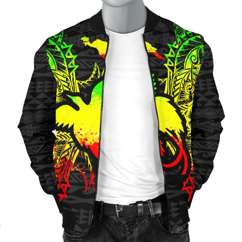 Papua New Guinea Polynesian Men's Bomber Jacket Map Reggae - Polynesian Pride