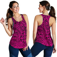 Polynesian Hawaiian Style Tribal Tattoo Pink Women's Racerback Tank Top - Polynesian Pride