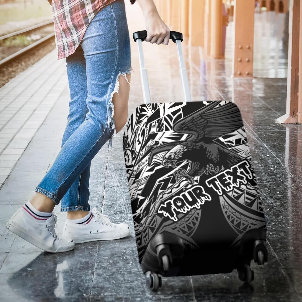 American Samoa Polynesian Custom Personalised Luggage Cover - Eagle Tribal Pattern - Polynesian Pride