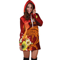 Fiji Women's Hoodie Dress - Tribal Tuna Fish - Polynesian Pride