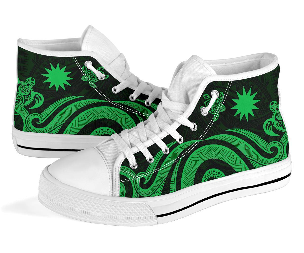 Nauru High Top Canvas Shoes - Green Tentacle Turtle - Polynesian Pride