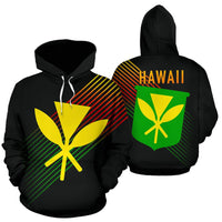 Hawaii Kanaka Flag Hoodie Center Style Unisex White - Polynesian Pride