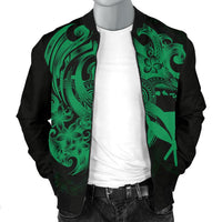 Polynesian Hawaii Men's Bomber Jacket - Kanaka Maoli Green Turtle - Polynesian Pride