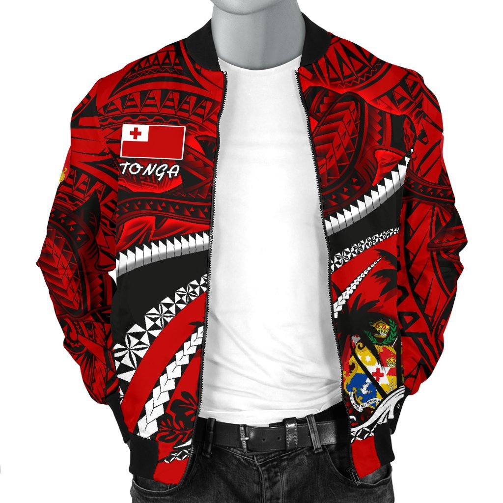 Tonga Polynesian Shark Tattoo Men'S Bomber Jacket - Polynesian Pride