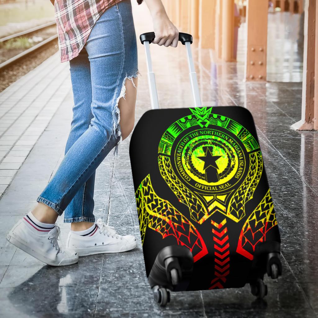 Northern Mariana Islands Luggage Cover - Micronesian Tribal Reggae - Polynesian Pride