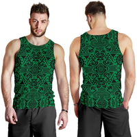 Polynesian Kakau Turtle Green Hawaii Men's Tank Top - Polynesian Pride
