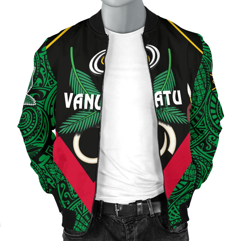 Vanuatu Rugby Men Bomber Jacket Flag Style - Polynesian Pride