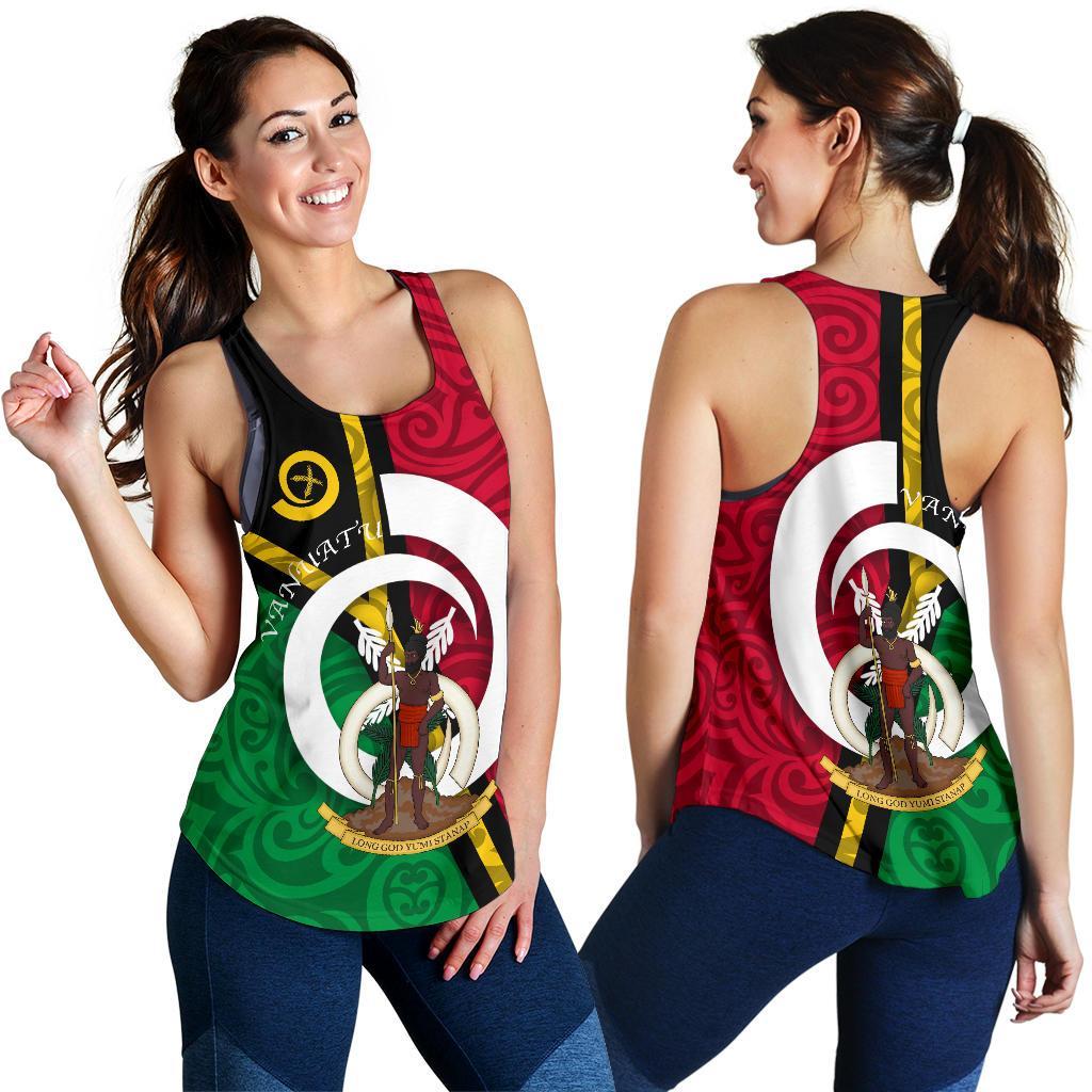 Vanuatu Flag Design Women Racerback Tank - Polynesian Pride