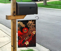 Tahiti Polynesian Flag - Plumeria Flowers And Waves - Polynesian Pride