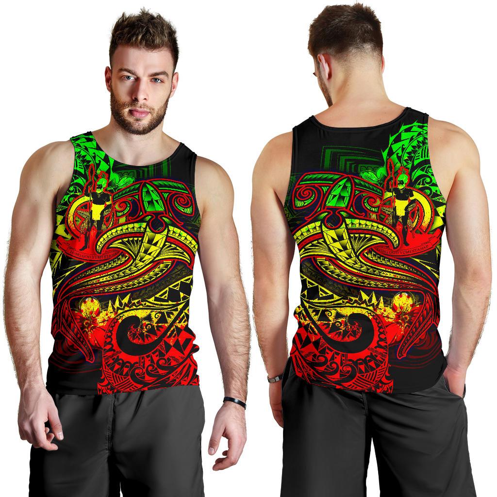 Vanuatu Polynesian Men's Tank Top - Reggae Shark Polynesian Tattoo - Polynesian Pride