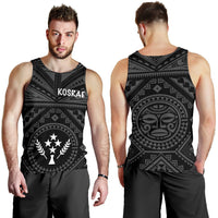 Kosrae Men's Tank Top - Kosrae Flag In Polynesian Tattoo Style (Black) - Polynesian Pride