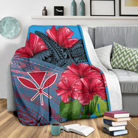 Hawaii Turtle Hibiscus Kanaka Pink Style - Premium Blanket AH - Polynesian Pride