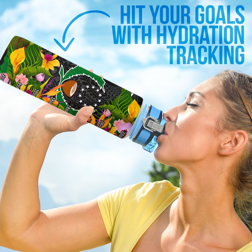 Pohnpei State Hydro Tracking Bottle - Seal Spiral Polynesian Patterns - Polynesian Pride