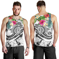 Polynesian Hawaii Men's Tank Top - Summer Plumeria (White) - Polynesian Pride