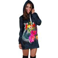 Tonga Polynesian Women's Hoodie Dress - Tropical Flower - Polynesian Pride