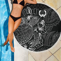 Pohnpei Polynesia Beach Blanket Turtle Hibiscus Black - Polynesian Pride