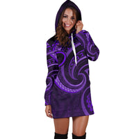 New Zealand Maori Mangopare Women Hoodie Dress Polynesian - Purple - Polynesian Pride