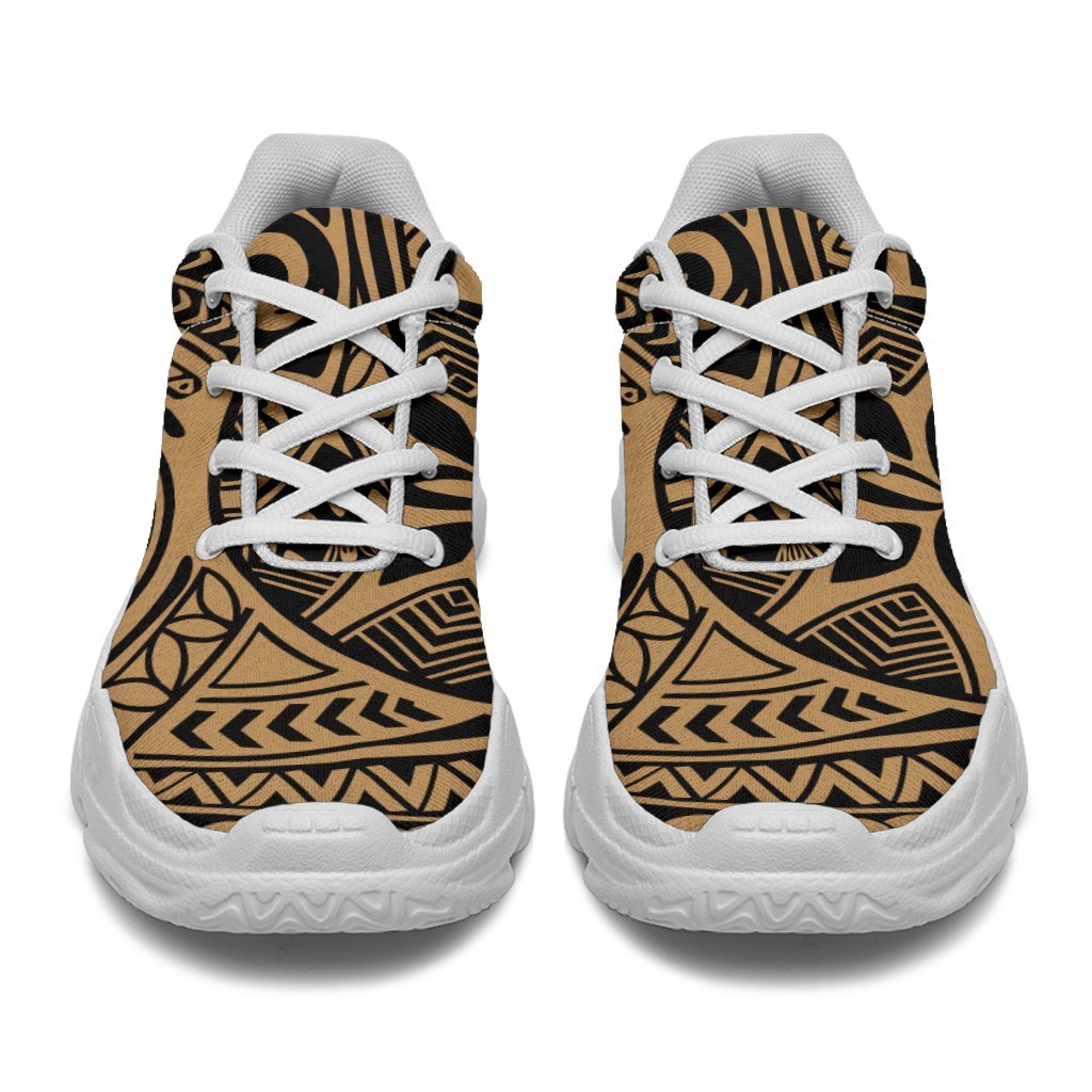 Polynesian Hawaiian Style Tribal Tattoo Gold Chunky Sneakers - Polynesian Pride