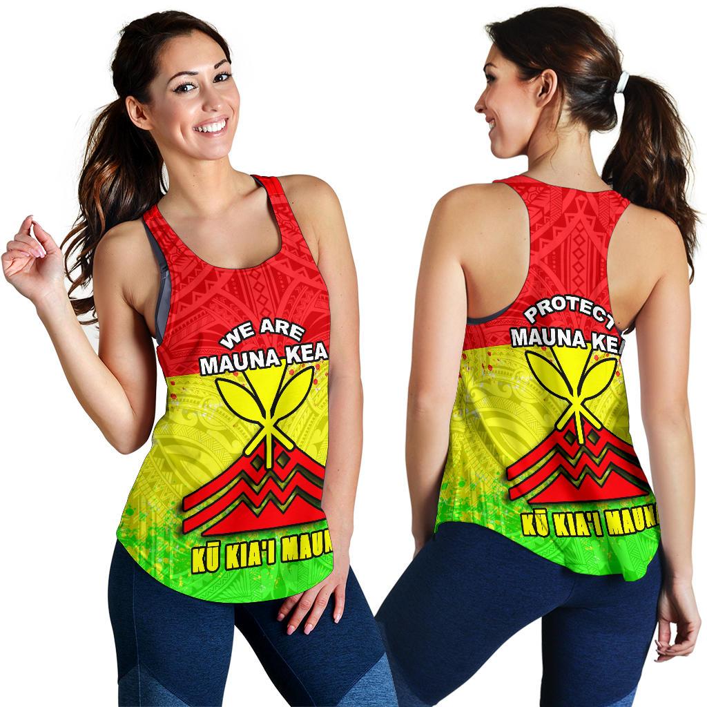 Mauna Women's Racerback Tank - Protect Mauna Kea - Polynesian Pride