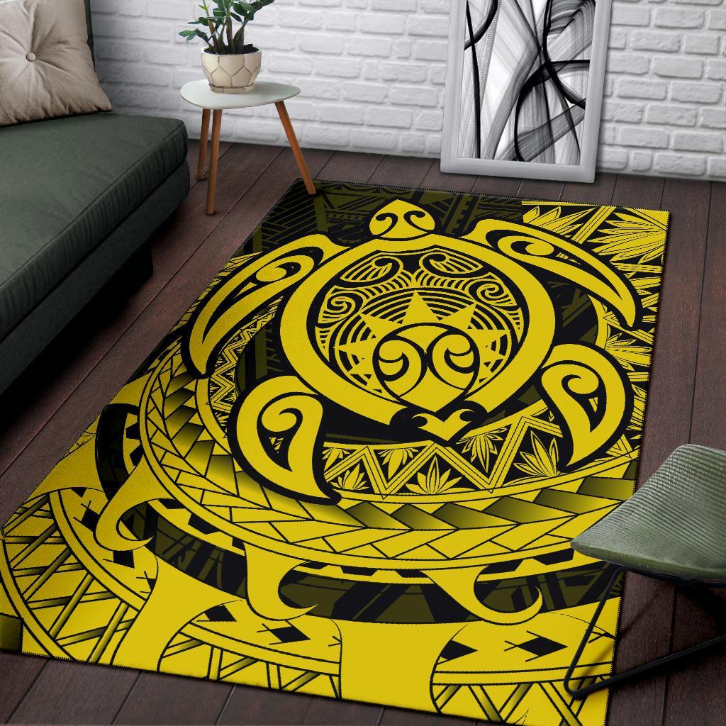 Hawaii Polynesian Turtle Rug - Yellow - Polynesian Pride