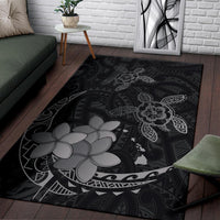 Hawaii Polynesian Turtle Plumeria Rug - Pog Style Gray - Polynesian Pride