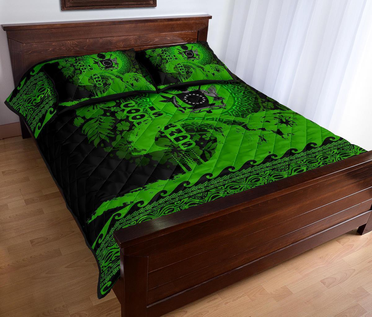 Cook Island Quilt Bed Sets Wave Green - Polynesian Pride