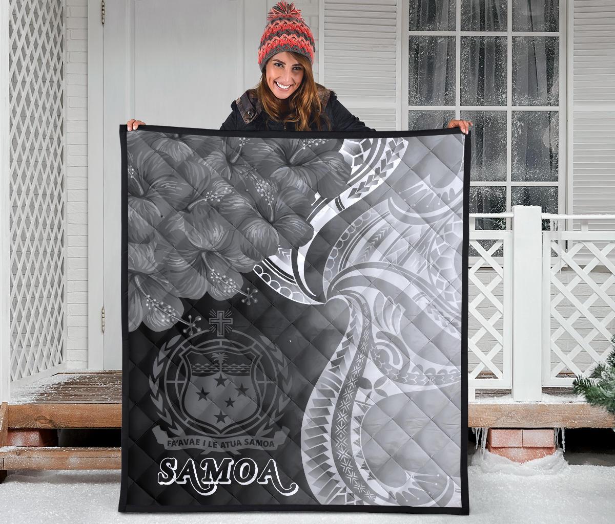 Samoa Premium Quilt - Samoa Seal Wave Style (Black) - Polynesian Pride