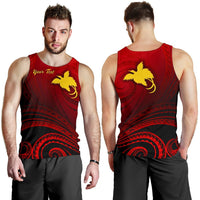 Papua New Guinea Custom Personalised Men's Tank Top - Raggiana Bird of Paradise Polynesian Patterns - Polynesian Pride