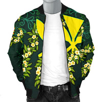 Polynesian Hawaii Men Bomber Jacket - Ti Leaf Lei Turtle - Polynesian Pride