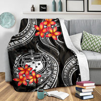 Samoa Polynesian Premium Blanket - White Plumeria - Polynesian Pride