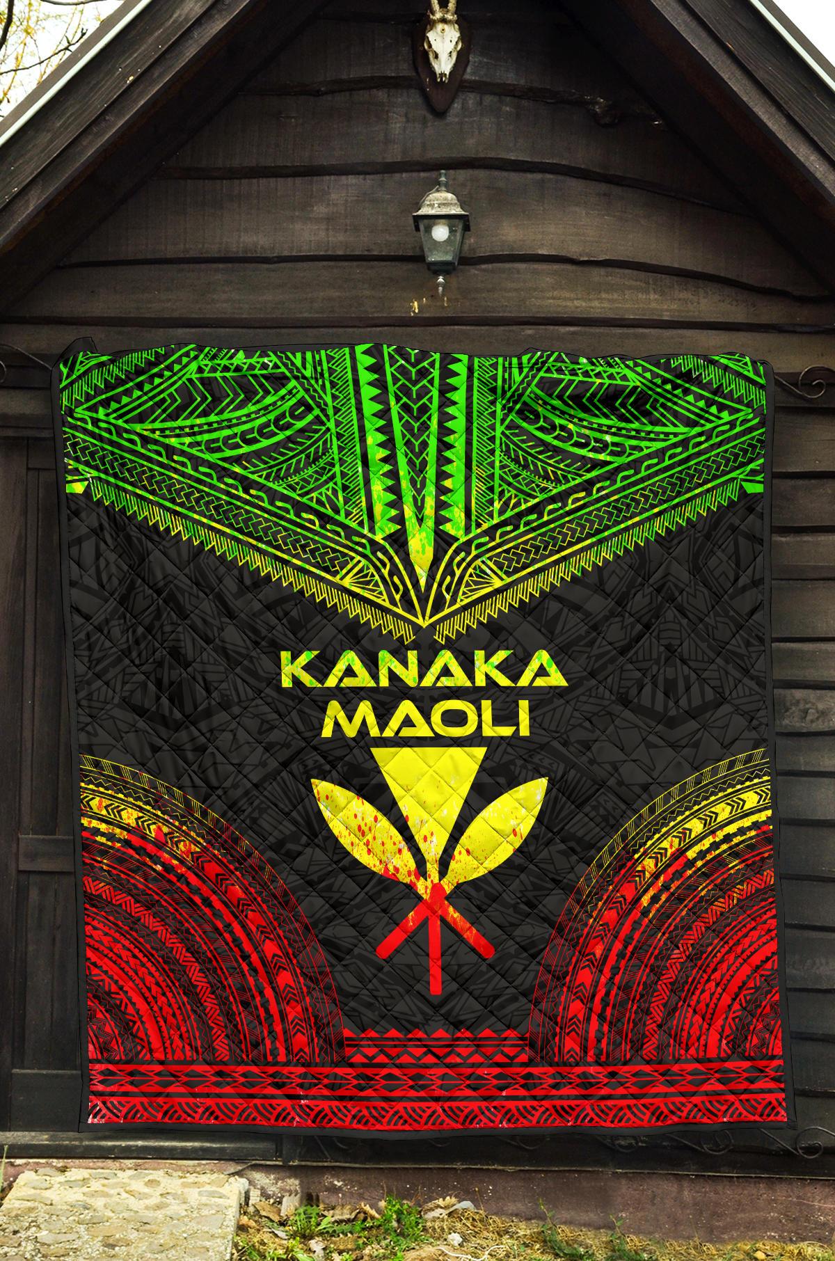 Hawaii Premium Quilt - Kanaka Maoli Polynesian Chief Reggae Version - Polynesian Pride