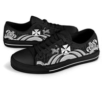 Wallis and Futuna Low Top Canvas Shoes - White Tentacle Turtle - Polynesian Pride