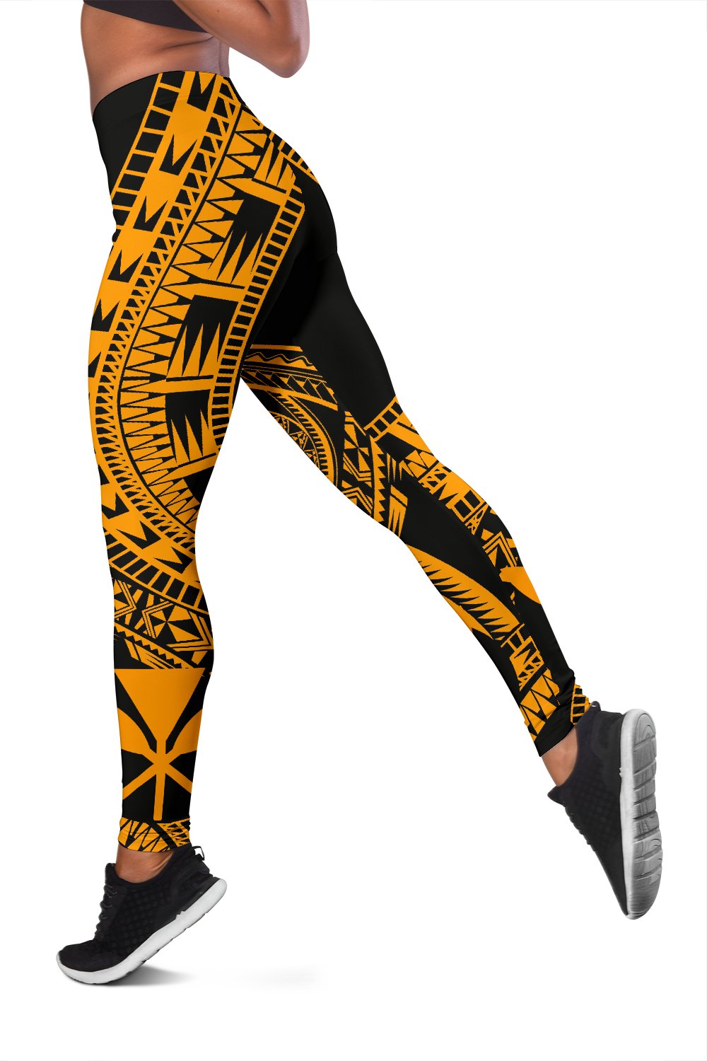 Hawaii Women Leggings Polynesian Pattern Gold - Polynesian Pride