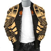 Papua New Guinea Men Bomber Jackets - Polynesian Tattoo Gold - Polynesian Pride
