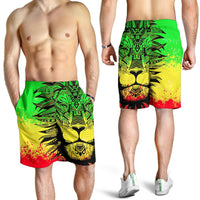 Lion Polynesian All Over Print Men's Shorts - Reggae Style - Polynesian Pride