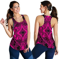 Polynesian Plumeria Mix Pink Black Women's Racerback Tank Top - Polynesian Pride