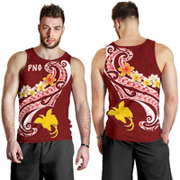 Papua New Guinea Men's Tank Top - PNG Seal Polynesian Patterns Plumeria - Polynesian Pride